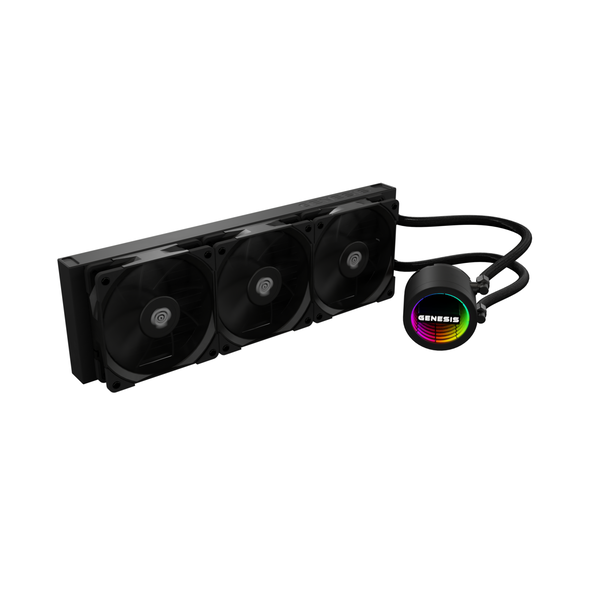 Cooler procesor genesis hydria 360 negru, dimensiune radiator 397x120x27mm, 3 ventilatoare argb, viteza ventilatoare: 500-1550 rpm, airflow ventilatoare: 80 cfm, suport amd: am4/am5, suport intel: lga 1151/1156/1150/1200/1700/1851,  Ventilatoare carcasa | electropc.ro