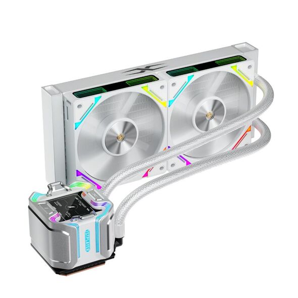 Cooler procesor 1stplayer® x-starship 240-wh, display ips personalizabil de 2, 4 inches, argb, compatibil amd/intel, alb,  Ventilatoare carcasa | electropc.ro