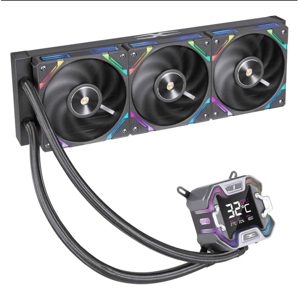 Cooler procesor 1stplayer x-starship 360e-bk, display de 2,4 inches, argb, compatibil amd/intel, negru,  Ventilatoare carcasa | electropc.ro