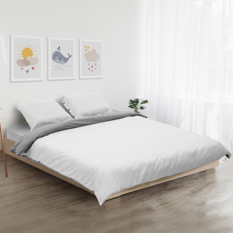 Set de pat dublu bbc dark grey/light grey,  Lenjerii de pat | electropc.ro