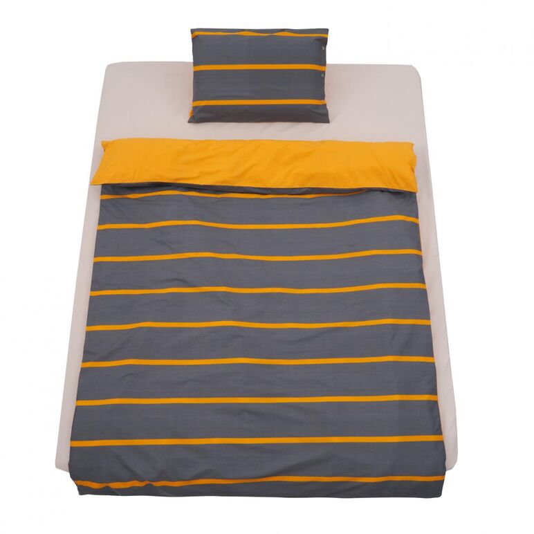 Set de pat single bumbac grey/orange,  Lenjerii de pat | electropc.ro