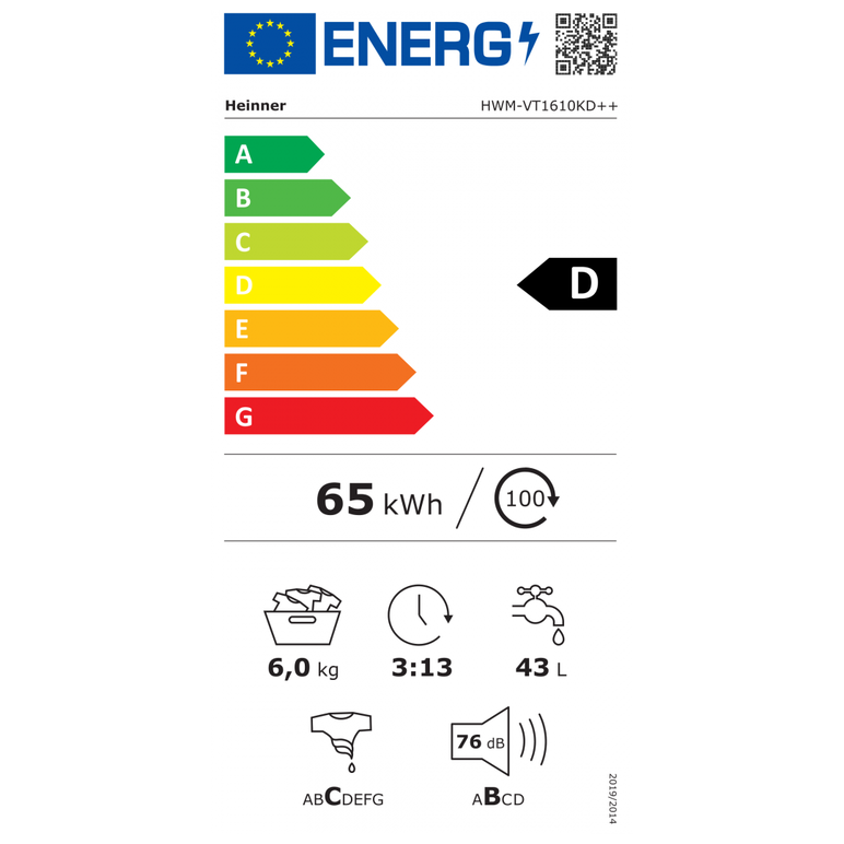 Masina de spalat rufe heinner hwm-vt1610kd++, capacitate 6kg, viteza de centrifugare 1000rpm, clasa energetica d, 15 programe, display led, program rapid 15 min, program scurt 60 min, program allergy safe, functie start intarziat, functie prespalare, sist,  Masini de spalat rufe automate | electropc.ro