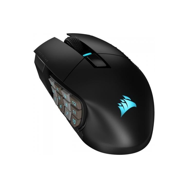 Mouse gaming corsair scimitar elite wireless mmo, 26000 dpi, 16 butoane, optic, negru,  Mouse | electropc.ro