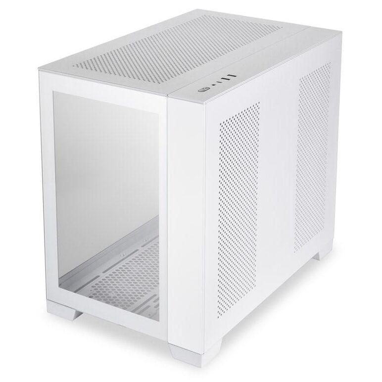 Carcasa lian li o11 dyn mini snow edition mid-tower tempered glass alb, pci-slots 5, 7,  Carcase | electropc.ro