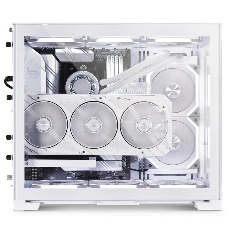 Carcasa lian li o11 dyn mini snow edition mid-tower tempered glass alb, pci-slots 5, 7,  Carcase | electropc.ro