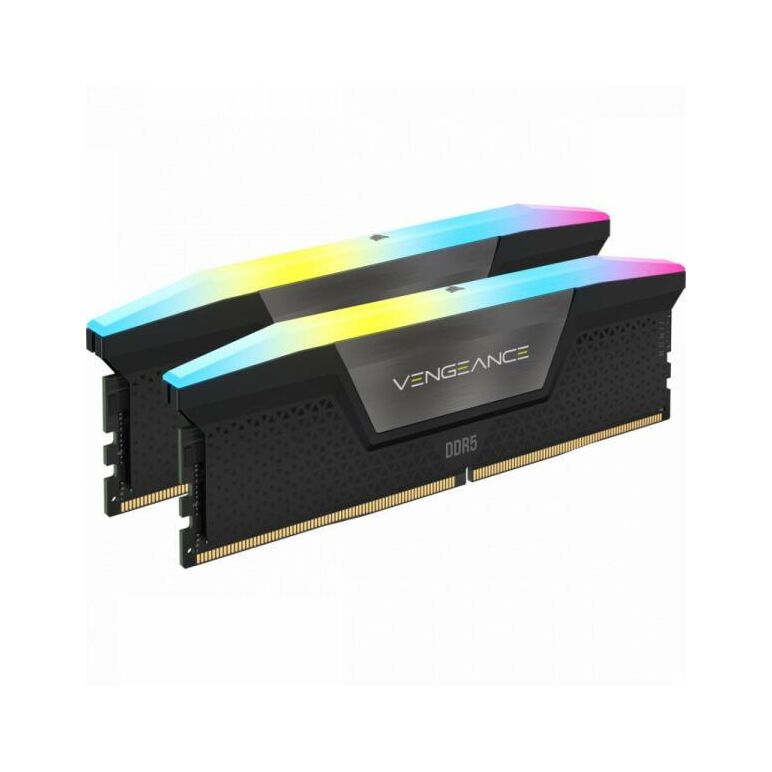Memorie ram corsair vengeance rgb 64gb (2x32), ddr5 5600mhz, cl36, 1.25v xmp 3.0 black,  Memorii RAM Desktop | electropc.ro