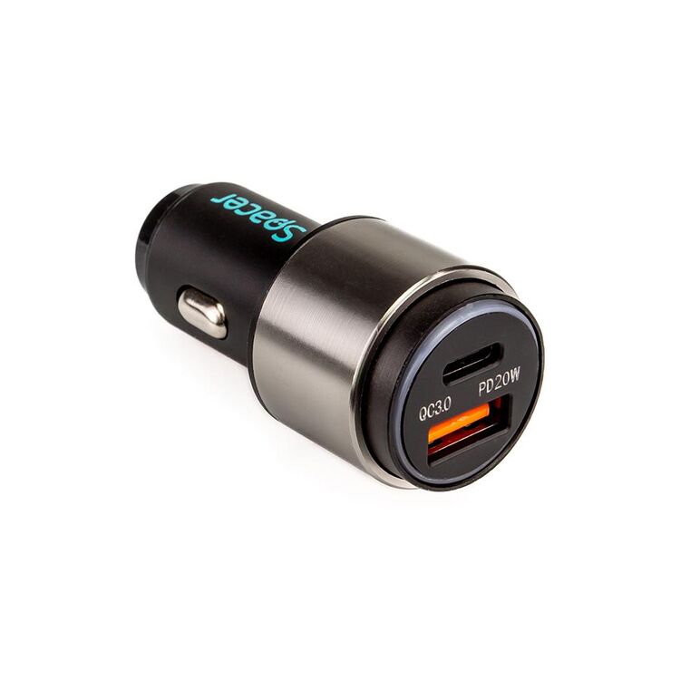 Alim. auto spacer cu led usb-a&c 38w neg,  Incarcatoare telefoane | electropc.ro