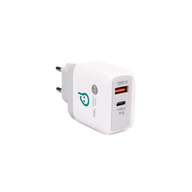 Alim. retea spacer qc usb-a&c 18w, alb,  Incarcatoare telefoane | electropc.ro