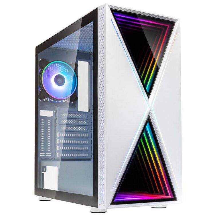 Carcasa kolink void rgb mid-tower alb, preinstalled fans 1x 120 mm,  Carcase | electropc.ro