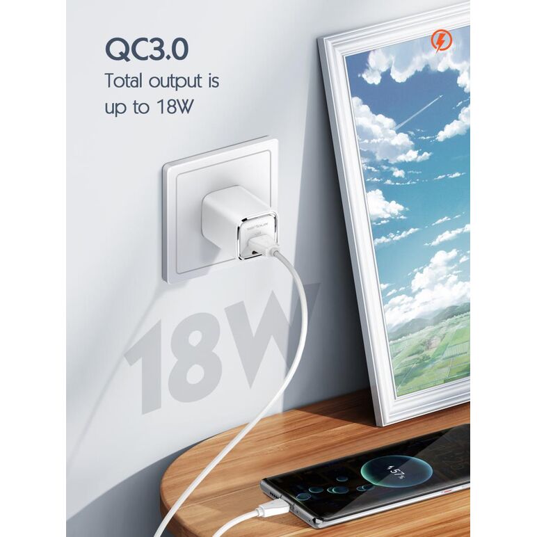Incarcator retea serioux,intrare ac100-240v~ 50/60hz 0.7a max,pd ieșire: 5v-3a, 9v-3a, 12v-2.5a, 15v 2a, 20v=1.5a (30w), qc ieșire: 5v-3a, 9v-2a, 12v=1.5a (18w), pd+qc=5v=3.6a, total: 30w max, cablu type-c - type c 1m inclus,  Incarcatoare telefoane | electropc.ro