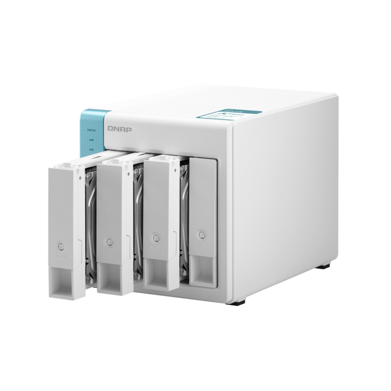 Nas qnap 431k 4-bay, cpu annapurna labs alpine al-214 1.7ghz quad core, 1gb, 2.5/3.5 sata 6gbps hdd (neincluse), 2 gigalan lan 3xusb3.0xusb2.0, tower, adaptor alimentare, garantie 2 ani,  NAS | electropc.ro