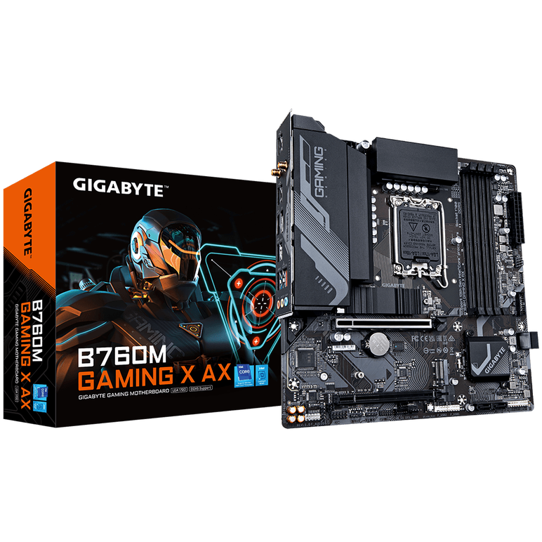 Placa de baza gigabyte b760m gaming x ax ddr5 intel b760 lga 1700, 4x ddr5, 1x dp 1x hdmi, 2x pcie x16, 2x m.2, 4x sata 6gb/s,  Placi de baza | electropc.ro
