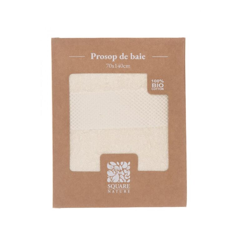 Prosop de baie 70x140 cm bbc - crem square nature,  Prosoape de baie | electropc.ro