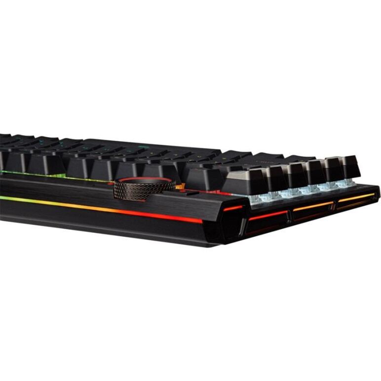 Tastatura gaming mecanica corsair k100, iluminare rgb icue, switch optic corsair opx rapidfire, butoane doubleshot pbt, negru,  Tastaturi | electropc.ro