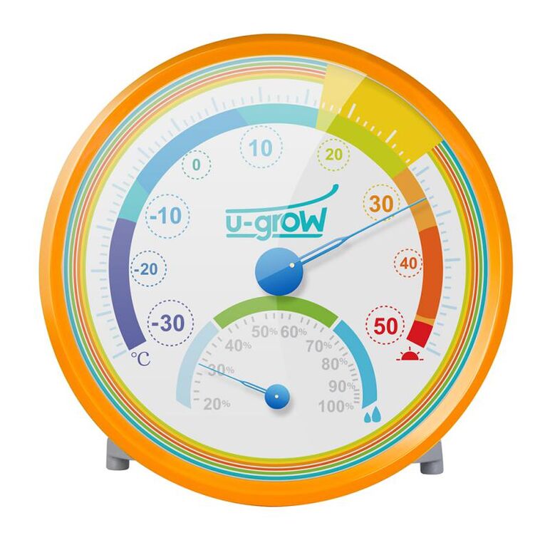 Termometru si higrometru orange u-grow u201th-o,  Termometre copii | electropc.ro