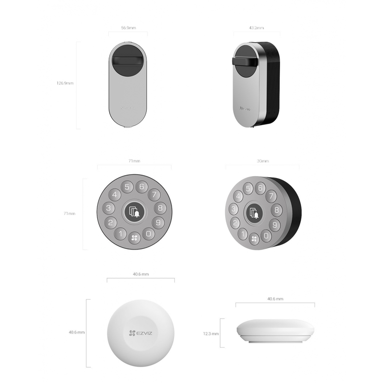 Yala smart lock ezviz cs-dl01s/dl01cp/a3-bk; conexiune:bluetooth ( sepoate bloca/debloca din ezviz app);prin conectarea la gateway-ul de acasă a3, dl01s poate debloca de la distanță (zigbee connection);alimentare: 4aa baterii alcaline; temperatura si umid,  Incuietori | electropc.ro