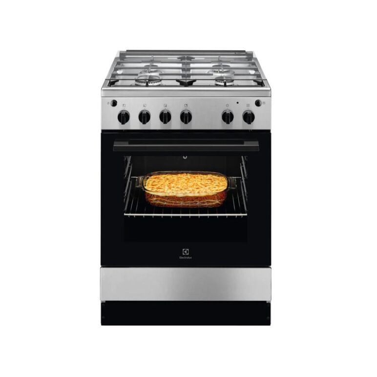 60x60 cm; 4 arzatoare gaz; gratare fonta; siguranta plita+cuptor; autocuratare catalitica; timer mecanic; aprindere electrica plita si cuptor; grill electric; rotisor; iluminare cuptor; usa cu 2 straturi de geam detasabile; 2 tavi emailate+1 gratar; capac,  Aragazuri pe gaz | electropc.ro