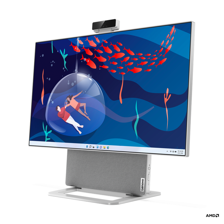 All-in-one lenovo yoga aio 7 27aph8 27" qhd (2560x1440) ips 350nits anti-glare, 95% dci-p3, 4-side borderless, non-touch, amd ryzen™ 7 7840hs (8c / 16t, 3.8 / 5.1ghz, 8mb l2 / 16mb l3), video nvidia® geforce rtx™ 4050 6gb gddr6, ram 32gb soldered lpddr5-6,  All in one PC | electropc.ro