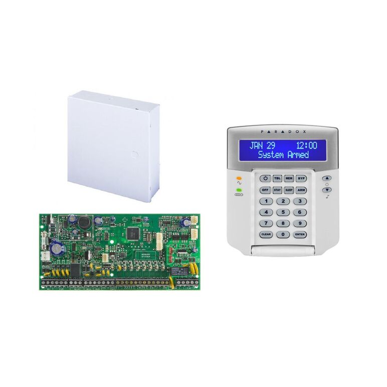 Centrala paradox sp6000; 8 intrări de zonă sau 16 cu atz, extensibila la 32 zone; extensibilă la 16 ieşiri pgm –> (2 pe placă); trigger pgm +/; intrare pentru detectori de fum, pe 2 fire; sursă alimentare în comutaţie: 1.5a; consum iesire aux:  nominal  6,  Centrale si tastaturi | electropc.ro