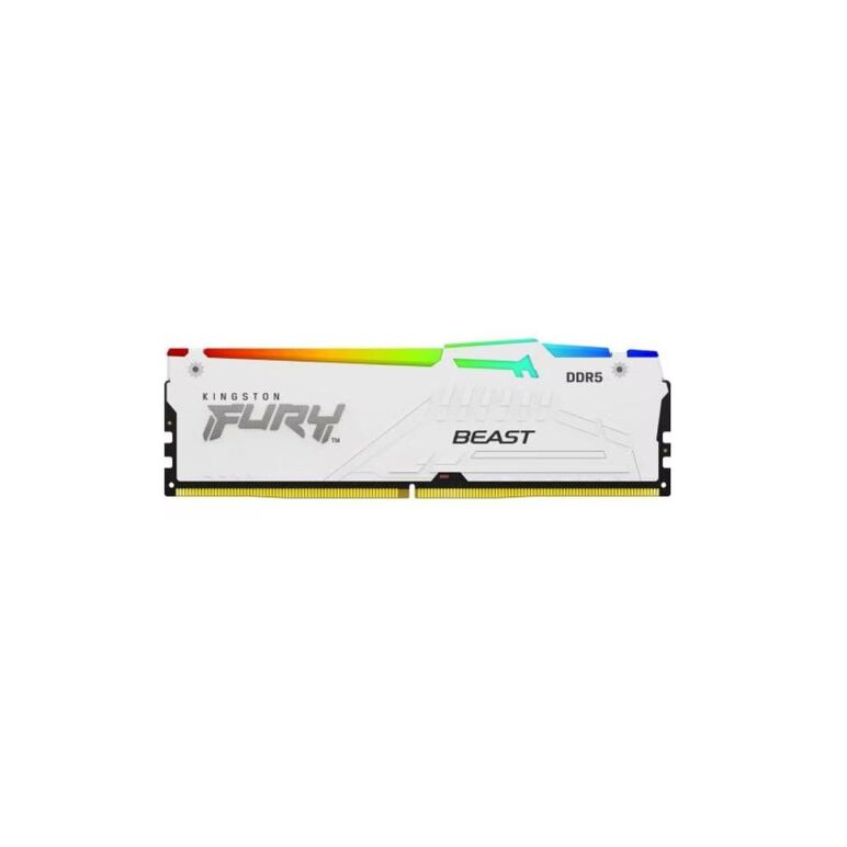 Memorie ram kingston, dimm, ddr5, 16gb, 5600mhz, cl36, 1.35v, fury beast white, rgb,  Memorii RAM Desktop | electropc.ro