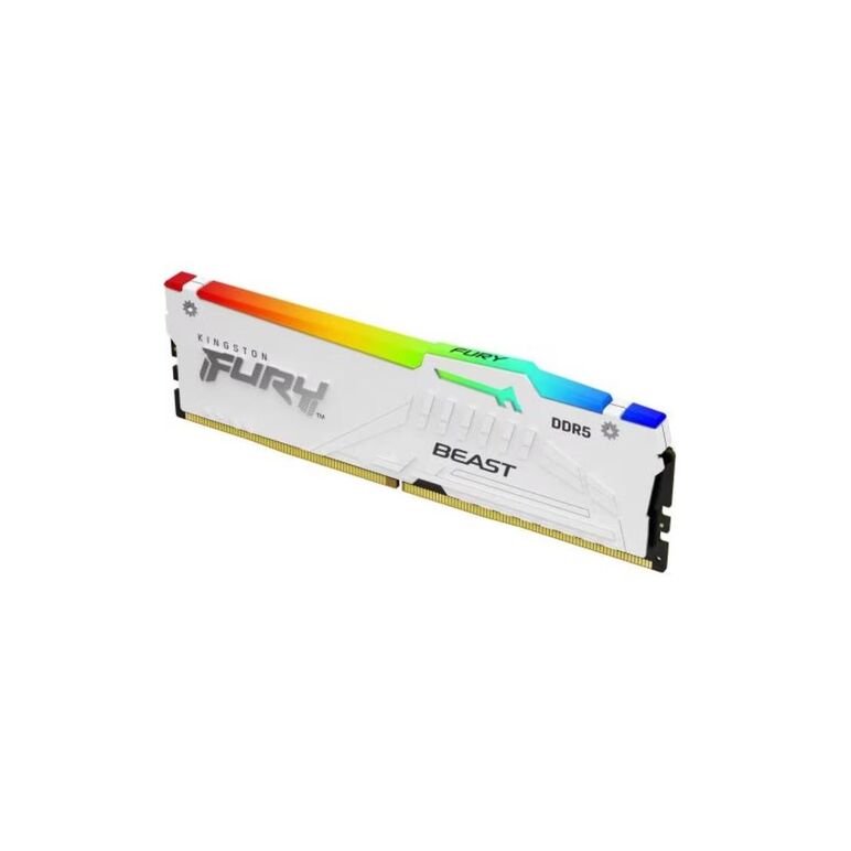 Memorie ram kingston, dimm, ddr5, 16gb, 5600mhz, cl36, 1.35v, fury beast white, rgb,  Memorii RAM Desktop | electropc.ro