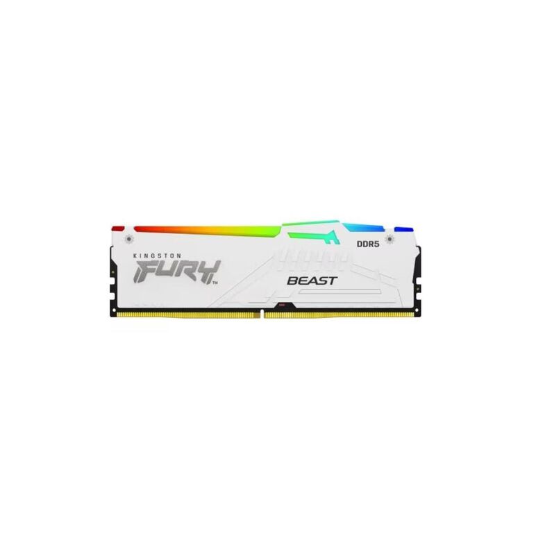Memorie ram kingston, dimm, ddr5, 16gb, 5600mhz, cl40, 1.35v, fury beast white, rgb,  Memorii RAM Desktop | electropc.ro