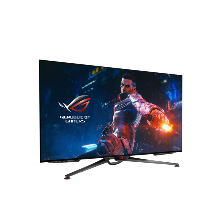 Monitor 41.5" asus pg42uq, oled gaming, 16:9, 4k 3840x2160, non-glare, 450 cd/ mp, 135.000:1, 178/ 178, 0.1 ms, flicker free, hdr10, 138 hz, low blue light, g-sync compatible, dp, 4* usb, 4x usb 3.2 gen 2 type-a, spdif out, boxe 10wx2/ woofer: 15w, kensin,  Monitoare LED | electropc.ro