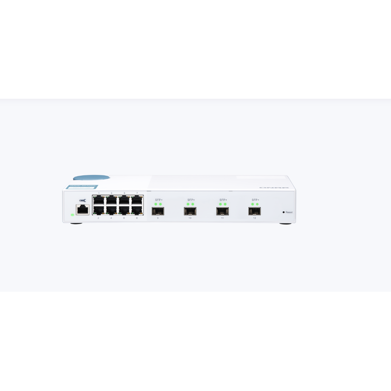Switch qnap m408s cpu marvell 98dx3236, 8 porturi 1gbps, 4 porturi 10gbe sfp+, destkop, web-managed, adaptor alimentare, garantie 2 ani,  Switch-uri | electropc.ro