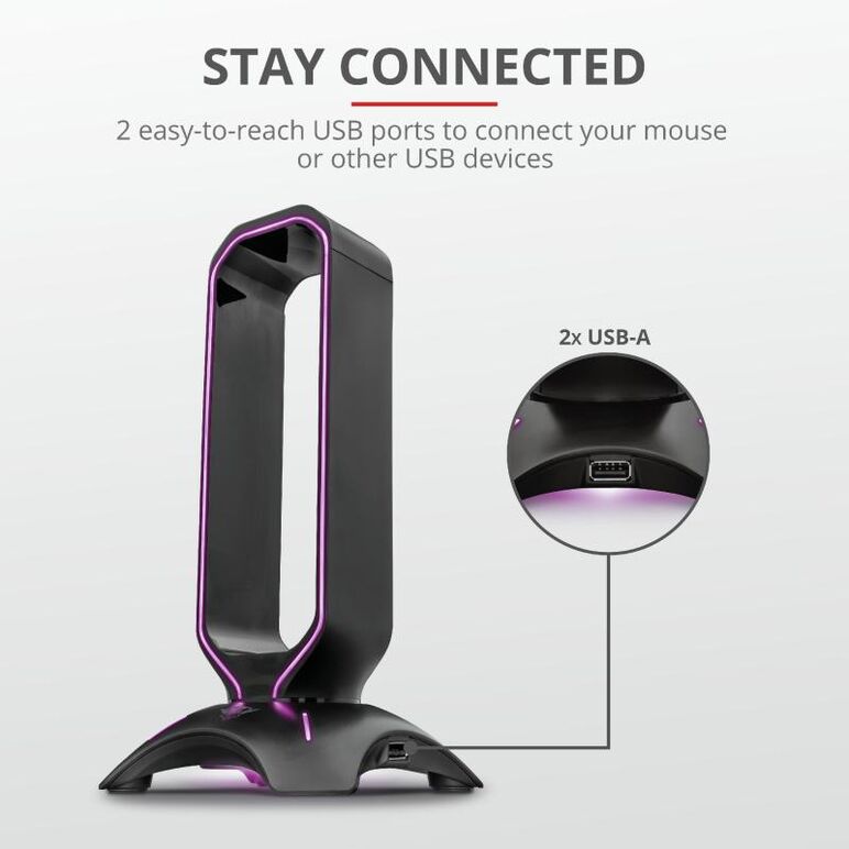 Suport casti trust gxt 265 cintar rgb headset stand,  Casti audio | electropc.ro