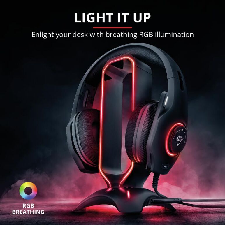Suport casti trust gxt 265 cintar rgb headset stand,  Casti audio | electropc.ro