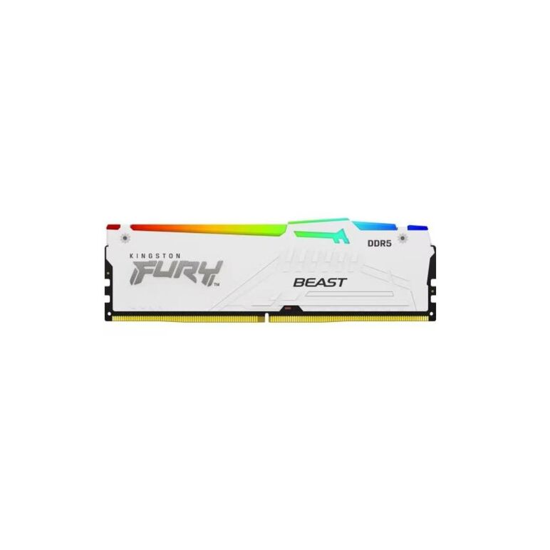Memorie ram kingston, dimm, ddr5, 32gb, 5600mhz, cl40, 1.35v, fury beast white, rgb,  Memorii RAM Desktop | electropc.ro