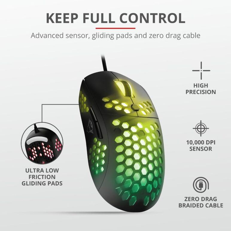 Mouse trust gxt 960, graphin ultra-lightweight gaming mouse, negru,  Mouse | electropc.ro