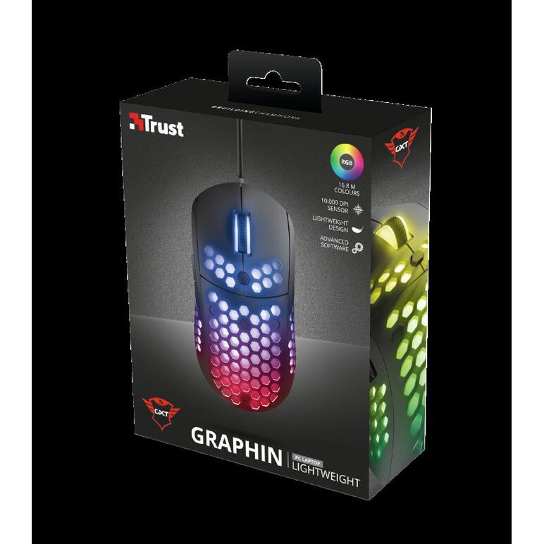 Mouse trust gxt 960, graphin ultra-lightweight gaming mouse, negru,  Mouse | electropc.ro