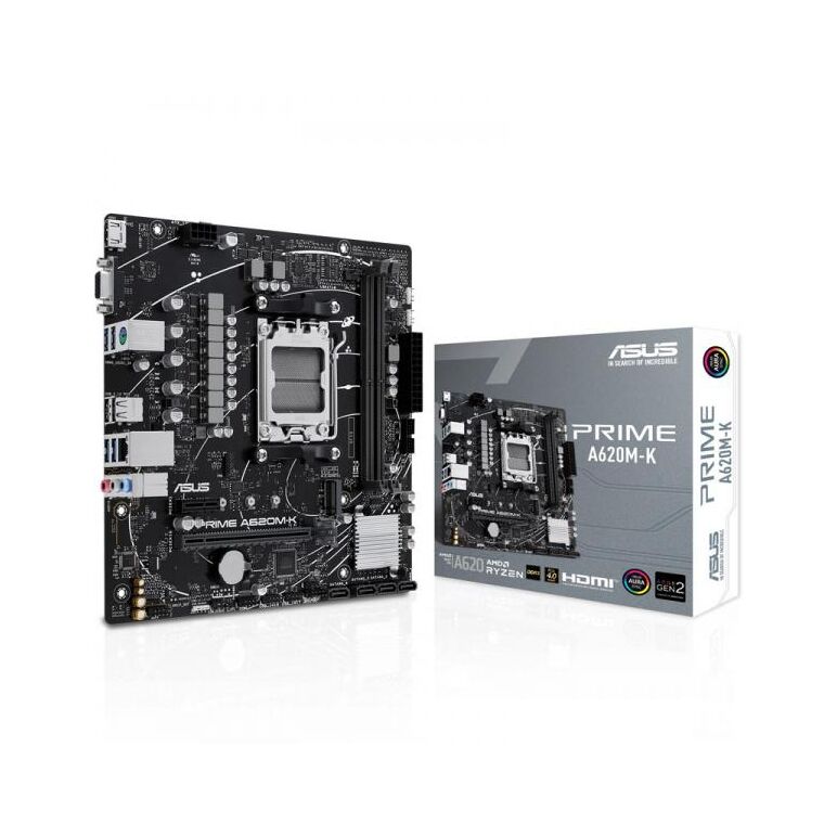 Placa de baza asus prime a620m-k am5, 2x ddr5, 1x vga 1x hdmi, 1x pcie x16 1x pcie x1, 1x m.2, 4x sata 6gb/s, matx,  Placi de baza | electropc.ro