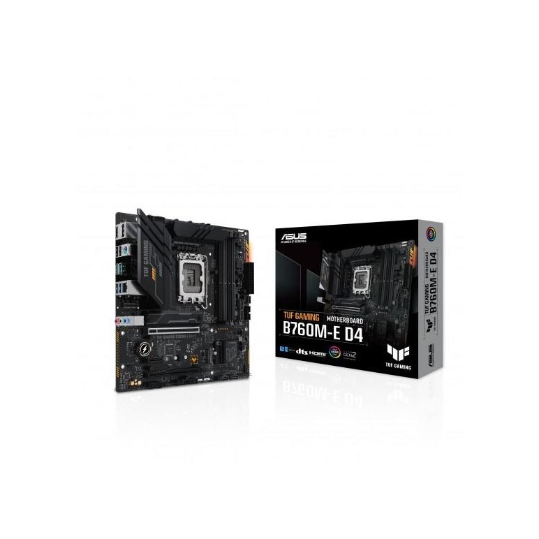 Placa de baza asus tuf gaming b760m-e d4 lga1700, 4x ddr4, 1x dp 1x hdmi, 2x pcie 16x 1x pcie 1x, 2x m.2, 4x sata 6gb/s,  Placi de baza | electropc.ro