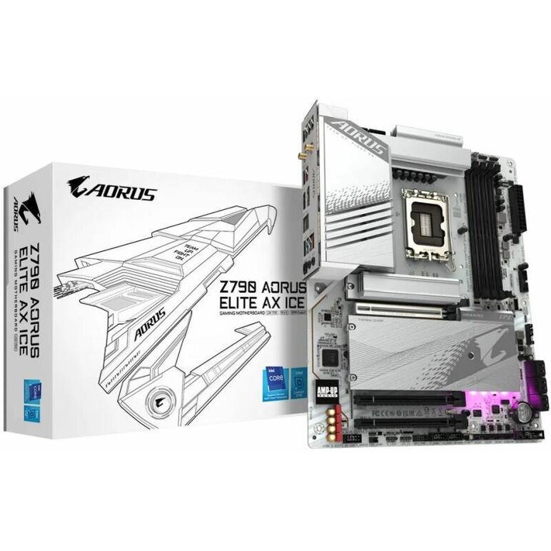 Placa de baza gigabyte z790 aorus elite ax ice lga1700 4x ddr5, 1x hdmi 1x dp, 1x pcie x16, 4x m.2, 6x sata 6gb/s,  Placi de baza | electropc.ro