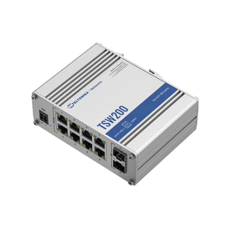 Teltonika industrial 8port unmanaged poe tsw200, interfata: 8 x eth ports, 10/100/1000 mbps, supports auto mdi/mdix crossover, 2 x sfp ports, standarde wireless: 802.3i, 802.3u, 802.3ab, 802.3x, 802.3az, 802.3ad, porturi poe: 1-8, buget poe: 240w, latime ,  Switch-uri | electropc.ro
