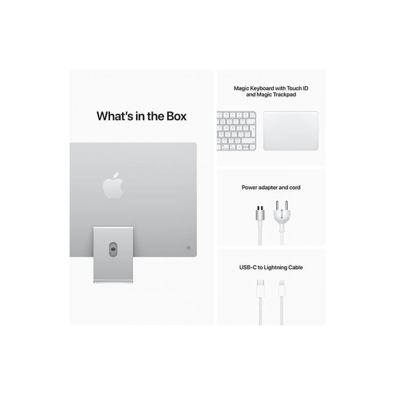 Apple imac 24" retina 4.5k/ apple m1 (cpu 8-core, gpu 7-core, neural engine 16-core)/16gb/512gb - silver - int kb (2021),  All in one PC | electropc.ro