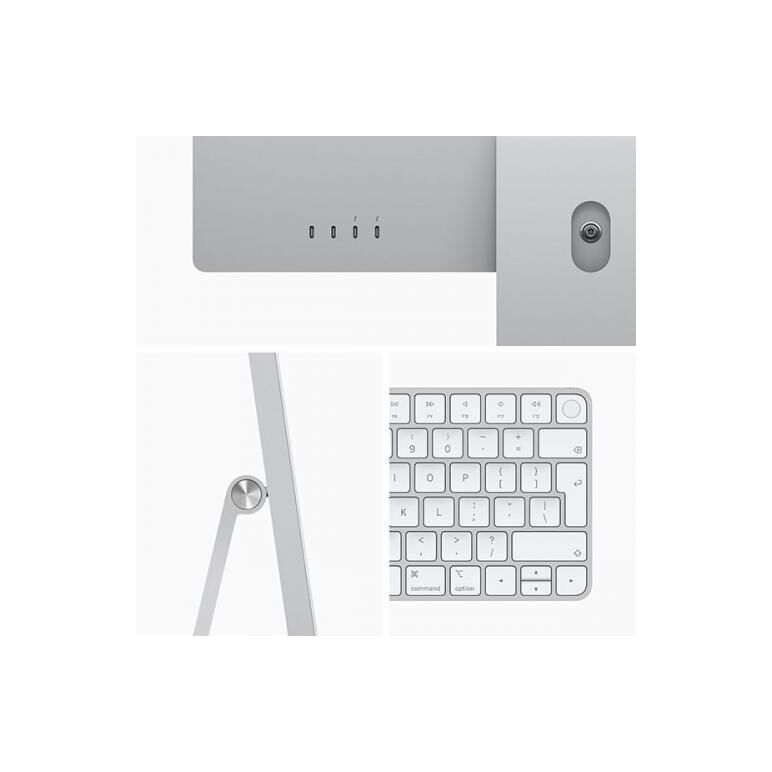Apple imac 24" retina 4.5k/ apple m1 (cpu 8-core, gpu 7-core, neural engine 16-core)/16gb/512gb - silver - int kb (2021),  All in one PC | electropc.ro