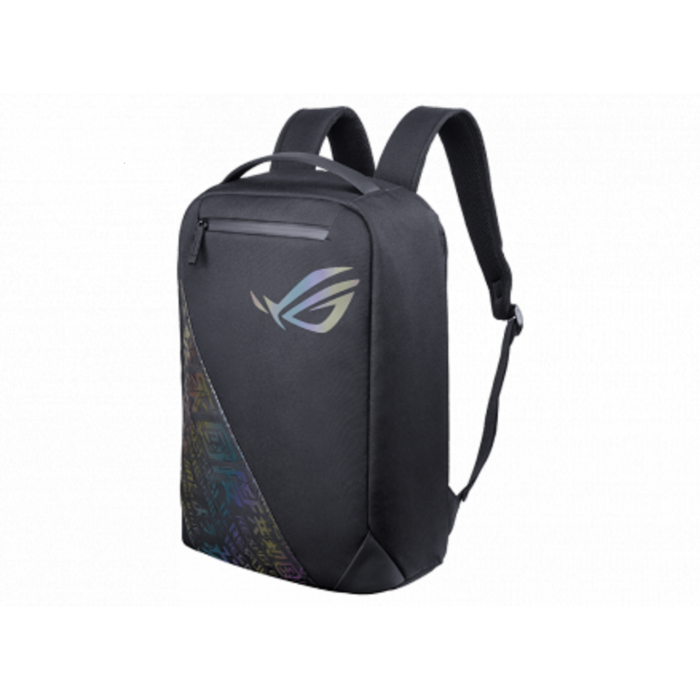 Bp1501g rog backpack 15_17, black, holographic edition,  stylish, gaming-inspired design with the cyber-text pattern and rog logo, quick- access exterior pocket for your essential accessories, generous 18l interior for easy transport of an up to 17’’ note,  Genti laptop | electropc.ro