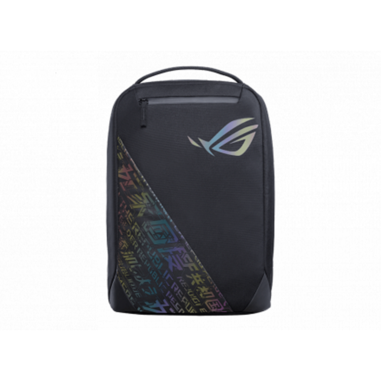 Bp1501g rog backpack 15_17, black, holographic edition,  stylish, gaming-inspired design with the cyber-text pattern and rog logo, quick- access exterior pocket for your essential accessories, generous 18l interior for easy transport of an up to 17’’ note,  Genti laptop | electropc.ro