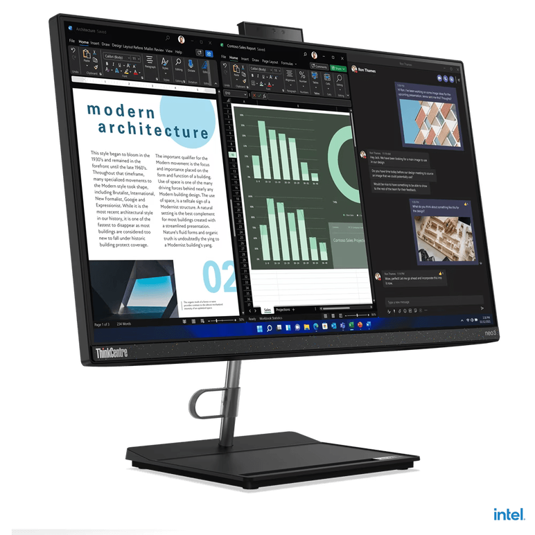 All-in-one lenovo thinkcentre neo 30a 24, 23.8" fhd (1920x1080) ips 250 nits anti-glare, 72% ntsc, intel® core™ i5-1235u, 10c (2p + 8e) / 12t, p-core 1.3 / 4.4ghz, e-core 0.9 / 3.3ghz, 12mb, 1x 16gb so-dimm ddr4-3200, two ddr4 so-dimm slots, dual-channel ,  All in one PC | electropc.ro