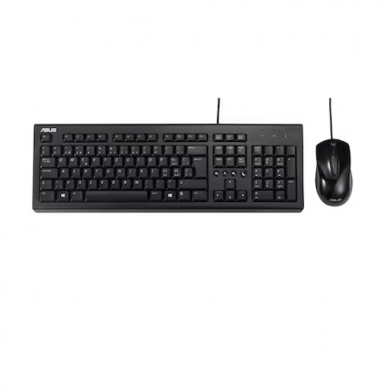 Kit tastatura + mouse asus u2000, cu fir, mouse 1000dpi, dimensions:keyboard: 46x15x3cm, cable: 150cm, mouse: 11.5x6x3.5cm, cable: 150cm,negru,  Kit mouse tastatura | electropc.ro