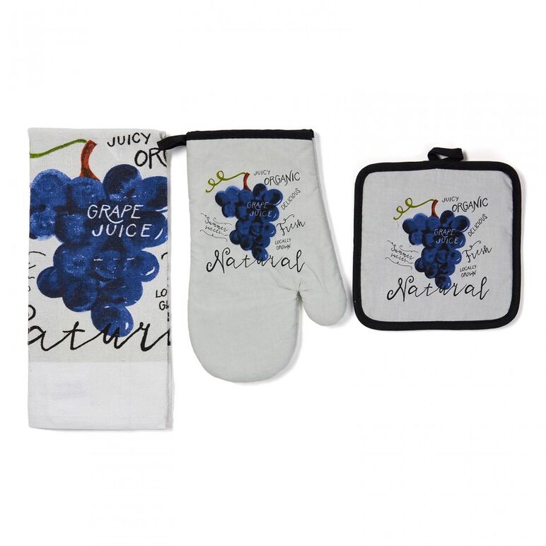 Set 3 pcs bucatarie 100% bbc-struguri,  Seturi Textile Bucatarie | electropc.ro