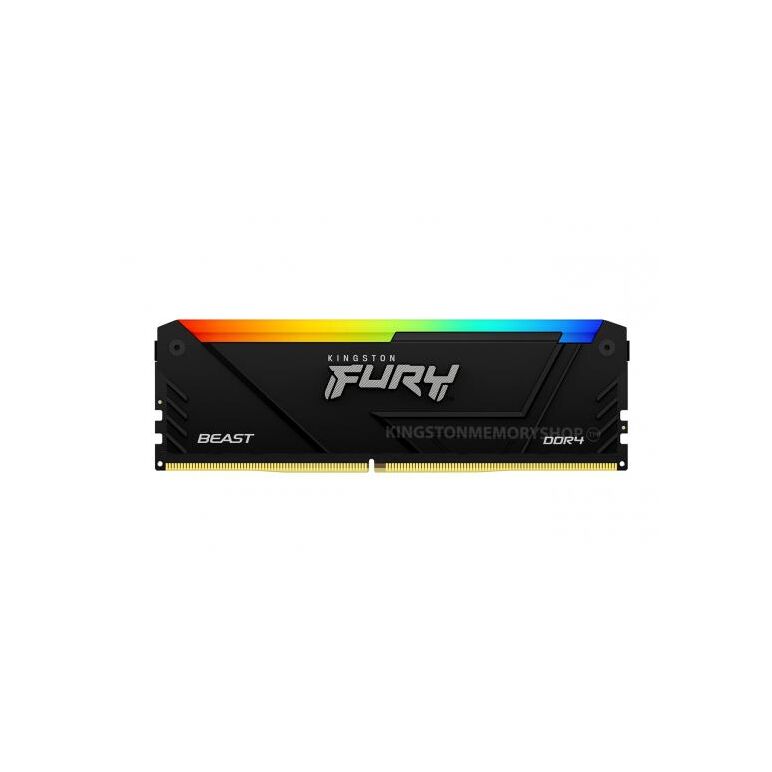 Memorie ram kingston fury beast rgb, dimm, ddr4, 64gb, 3600mhz, cl18, 1.35v, kit of 2, rgb lighting,  Memorii RAM Desktop | electropc.ro