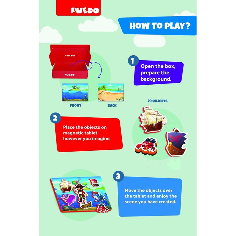 Joc magnetic cu pirati,  Puzzle | electropc.ro