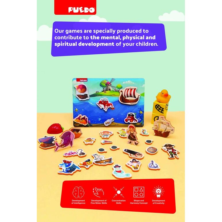 Joc magnetic cu pirati,  Puzzle | electropc.ro