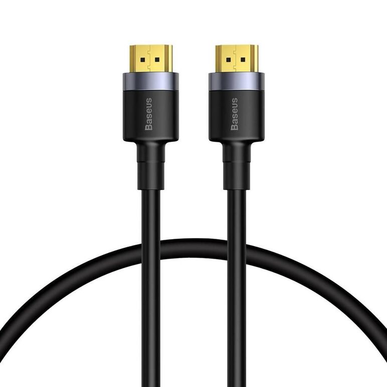 Cablu video baseus cafule, hdmi (t) la hdmi (t), rezolutie maxima 4k uhd (3840 x 2160) la 60 hz, conectori auriti, 1m, negru,  Cabluri periferice | electropc.ro