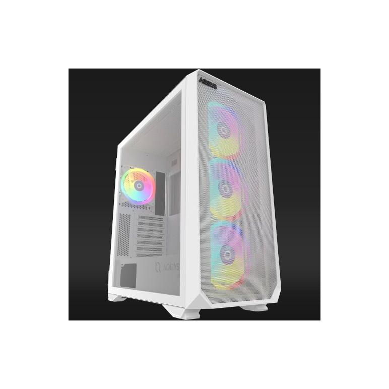 Carcasa aqirys arcturus pro white, tempered glass, expansion slots 7, preinstalled fans 1x 120mm 3x 140mm white,  Carcase | electropc.ro