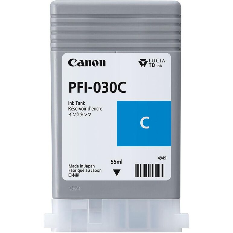 Cartus cerneala canon pfi-030c, cyan, capacitate 55ml, pentru canon imageprograf ta-20, imageprograf ta-30.,  Cartuse cerneala | electropc.ro